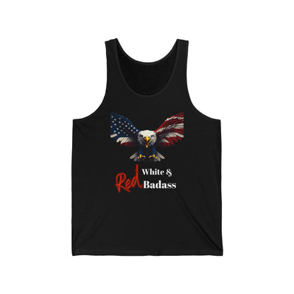 Red White & Badass Patriotic Eagle on a Premium Tank Top