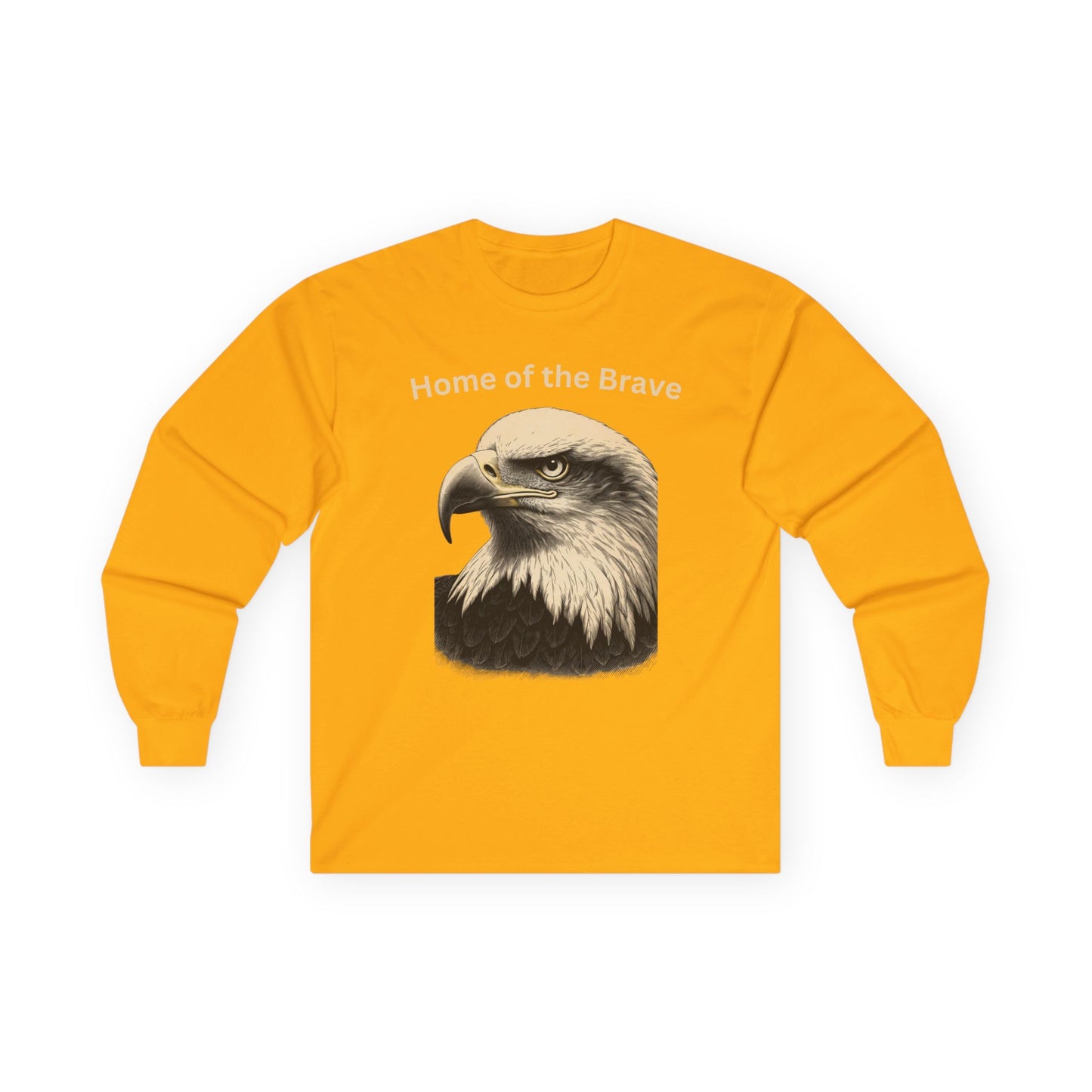 Águila grabada - Hogar de los valientes - Camiseta de manga larga