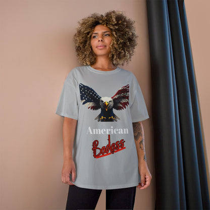 American Badass Patriotic Eagle on a Champion T-shirt