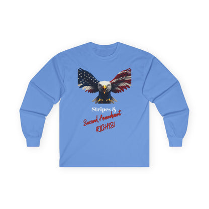Stars & 2nd Amendment Rights Patriotic Eagle on a long sleeve tee