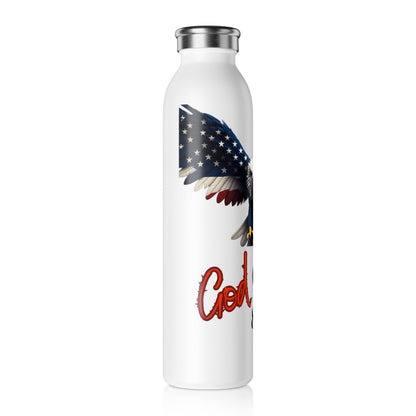 Patriotic Eagle God Guns & Guts Patriotic Eagle on a 20oz Stainless Steel Water Bottle