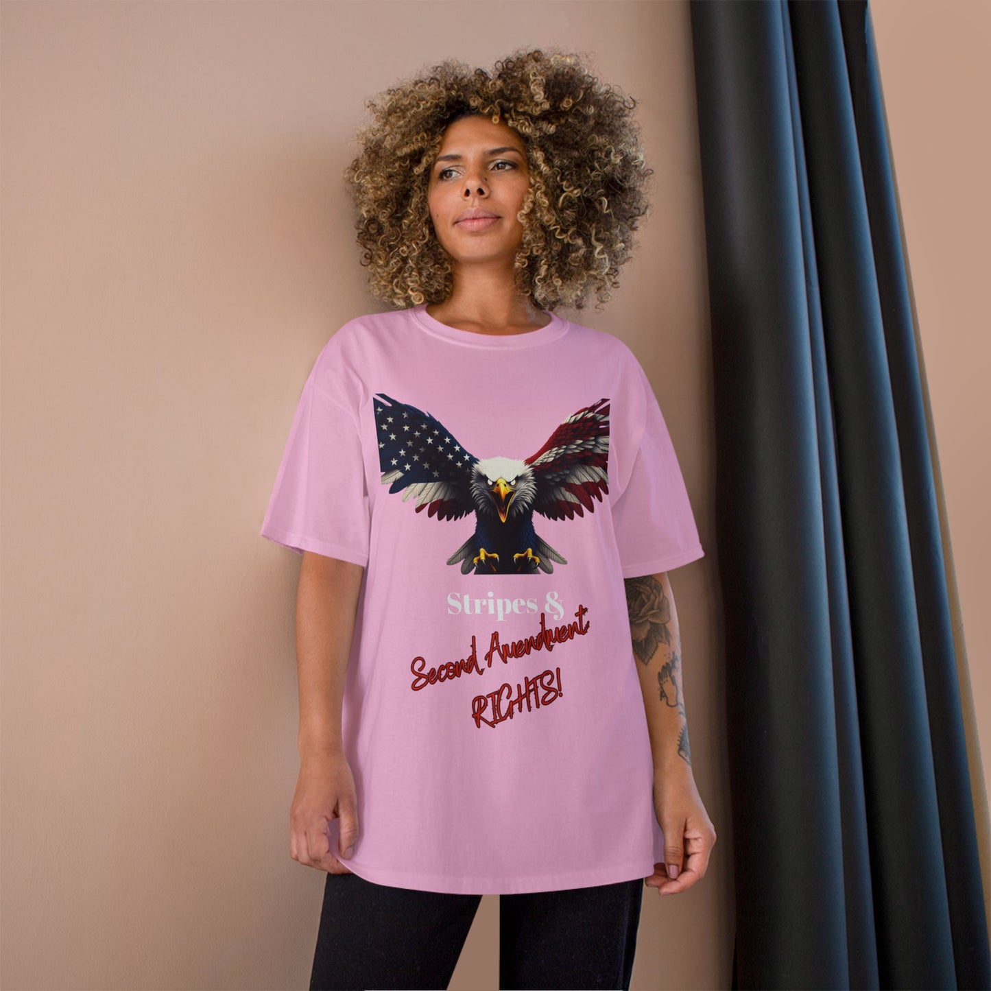 Stars & 2nd Amendment Rights Patriotic Eagle on a Champion T-shirt