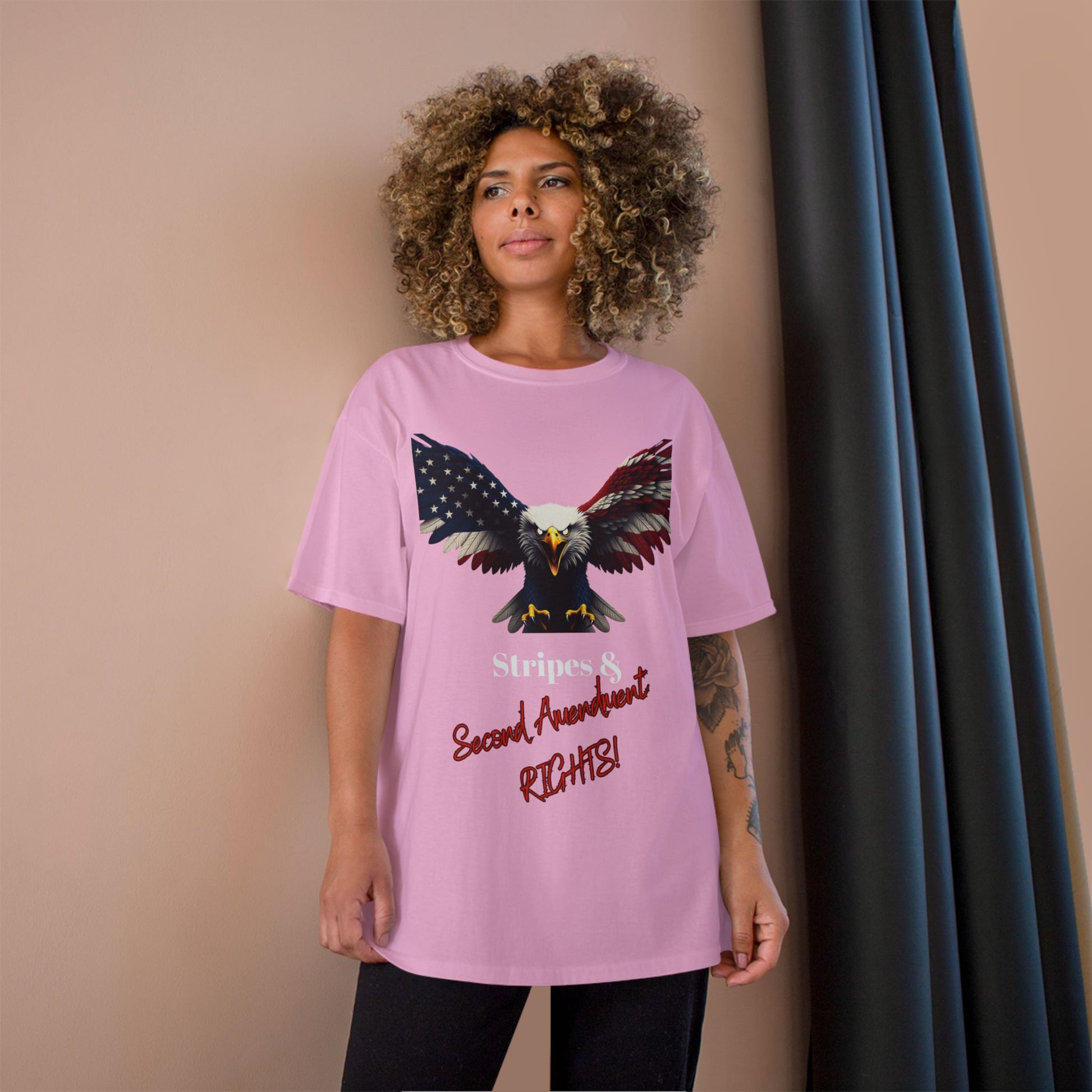 Stars & 2nd Amendment Rights Patriotic Eagle on a Champion T-shirt