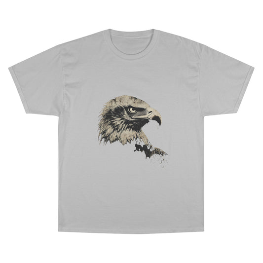Heritage Eagle Head on a Champion Tee