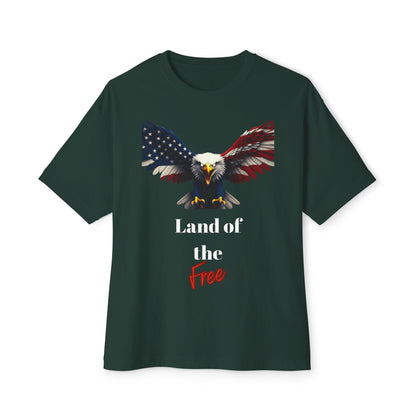 Land Of The Free Patriotic Eagle on a Premium Tee