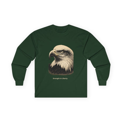 Águila grabada - Fuerza en la libertad - Silencioso - Camiseta de manga larga
