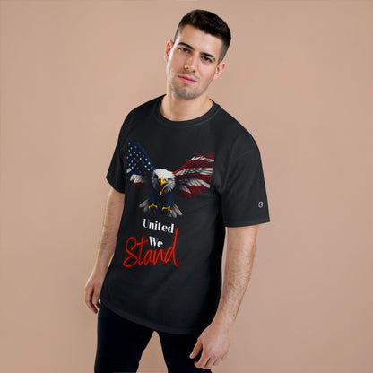 United We Stand Patriotic Eagle on a Champion T-shirt