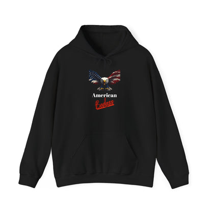 American Badass Patriotic Eagle on a Pullover Hoodie