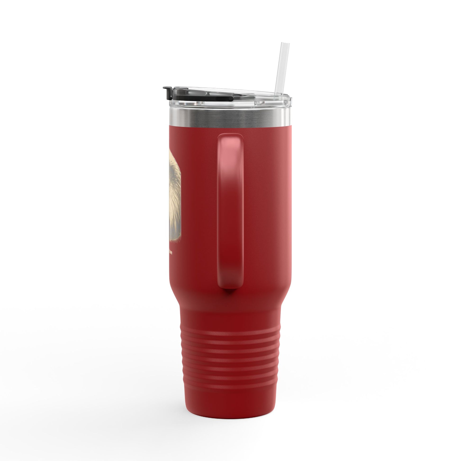 Home of the Brave text on the muted of a  40oz Insulated Travel Mug