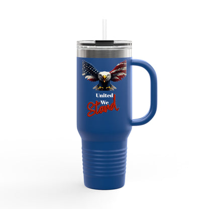 United We Stand Patriotic Eagle on a 40oz tumbler