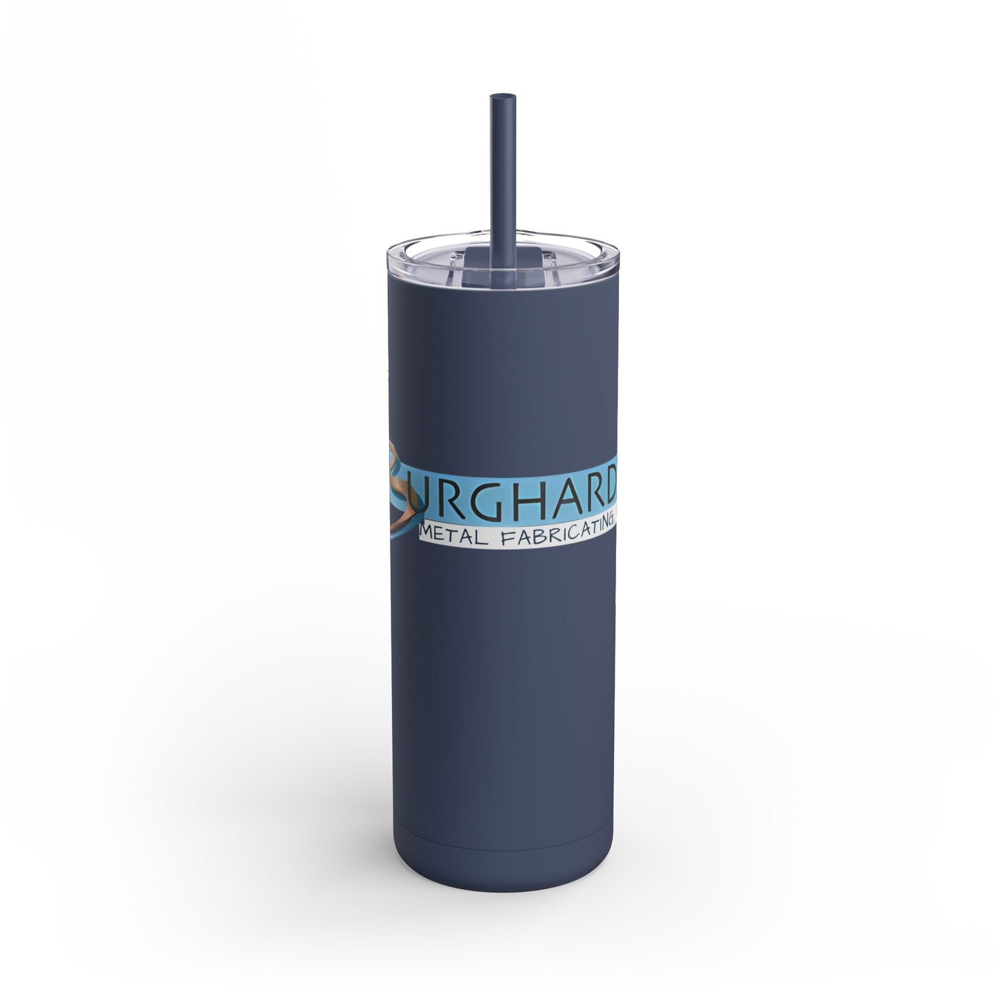 Burghardt Metal Fabricating, Inc., logo on a 20oz Insulated Skinny Tumbler