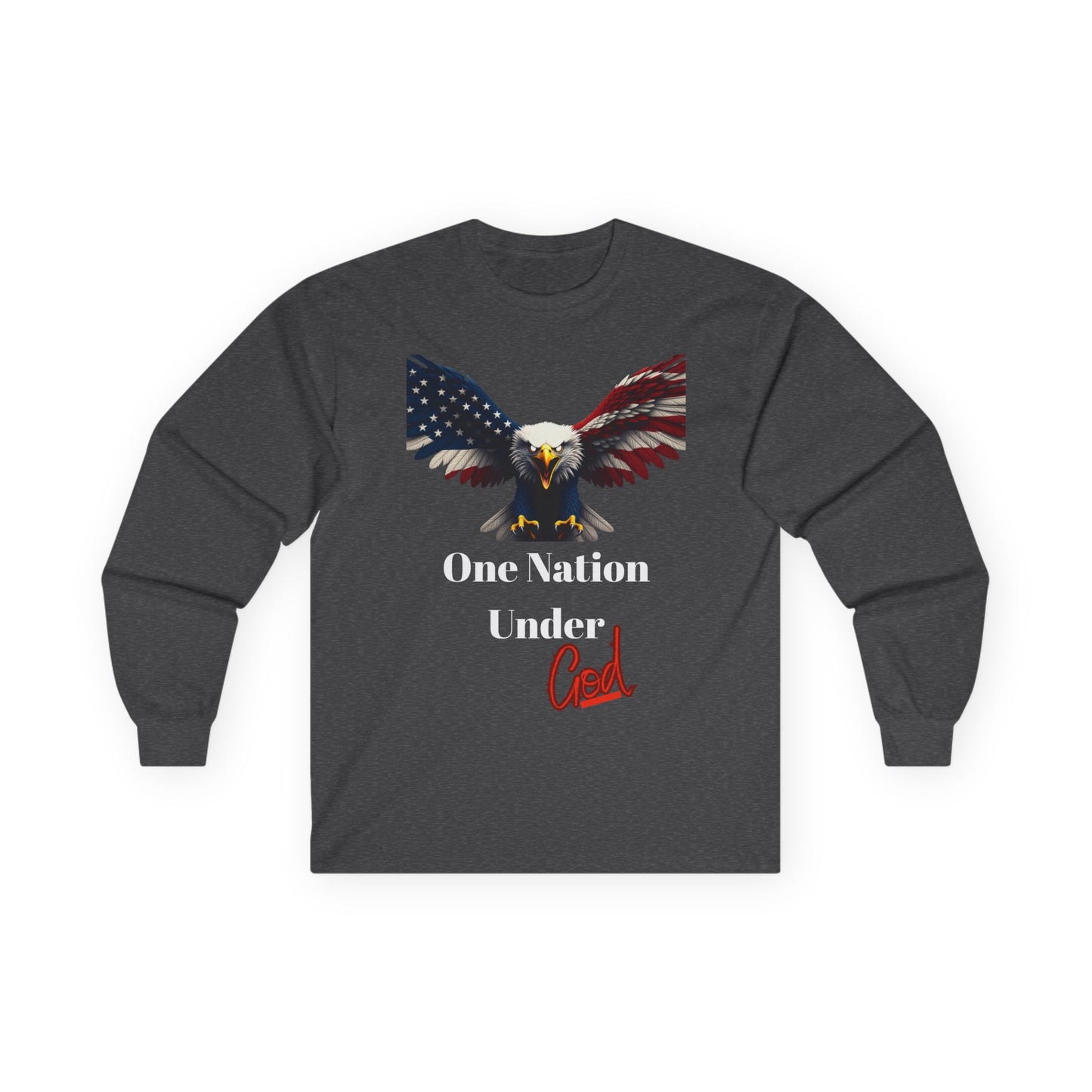 One Nation Under God Patriotic Eagle on a long sleeve tee
