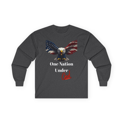 One Nation Under God Patriotic Eagle on a long sleeve tee