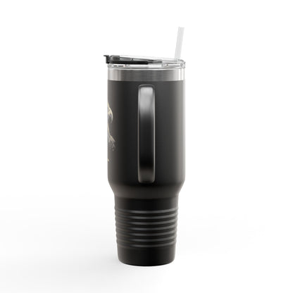 Home of the Brave text on the bottom of a  40oz Insulated Travel Mug