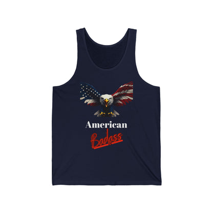American Badass Patriotic Eagle on a Premium Tank Top