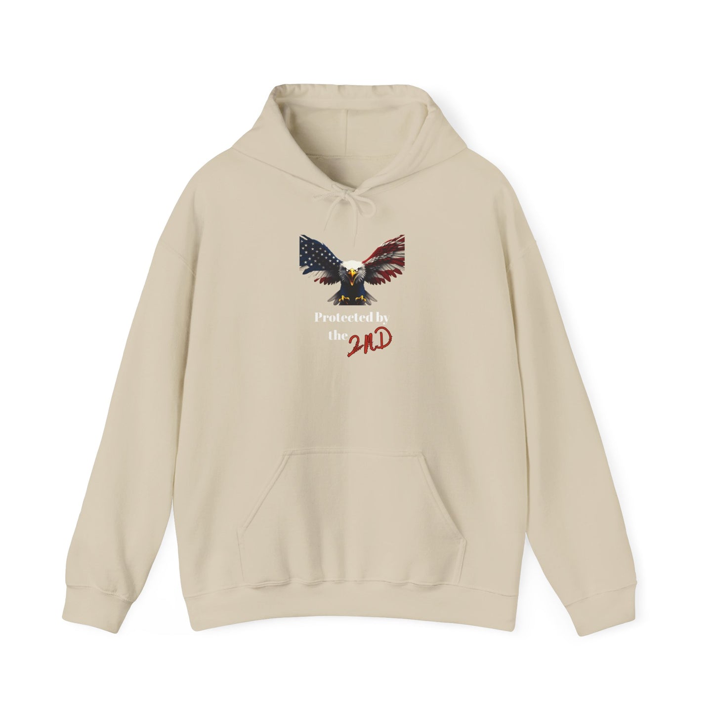 Protected By The 2nd Patriotic Eagle on a Pullover Hoodie