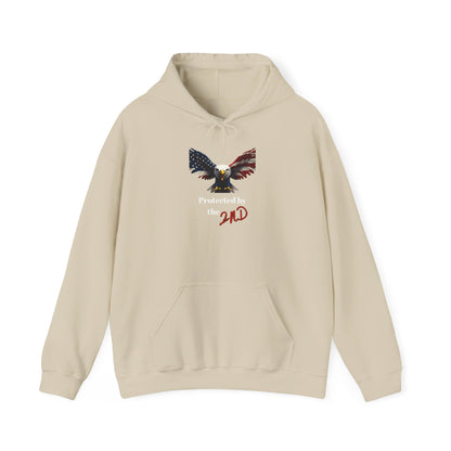 Protected By The 2nd Patriotic Eagle on a Pullover Hoodie