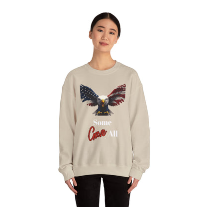Some Gave All Patriotic Eagle text on a Crewneck Sweatshirt