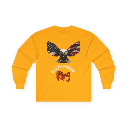 Let Freedom Ring Patriotic Eagle on a long sleeve tee
