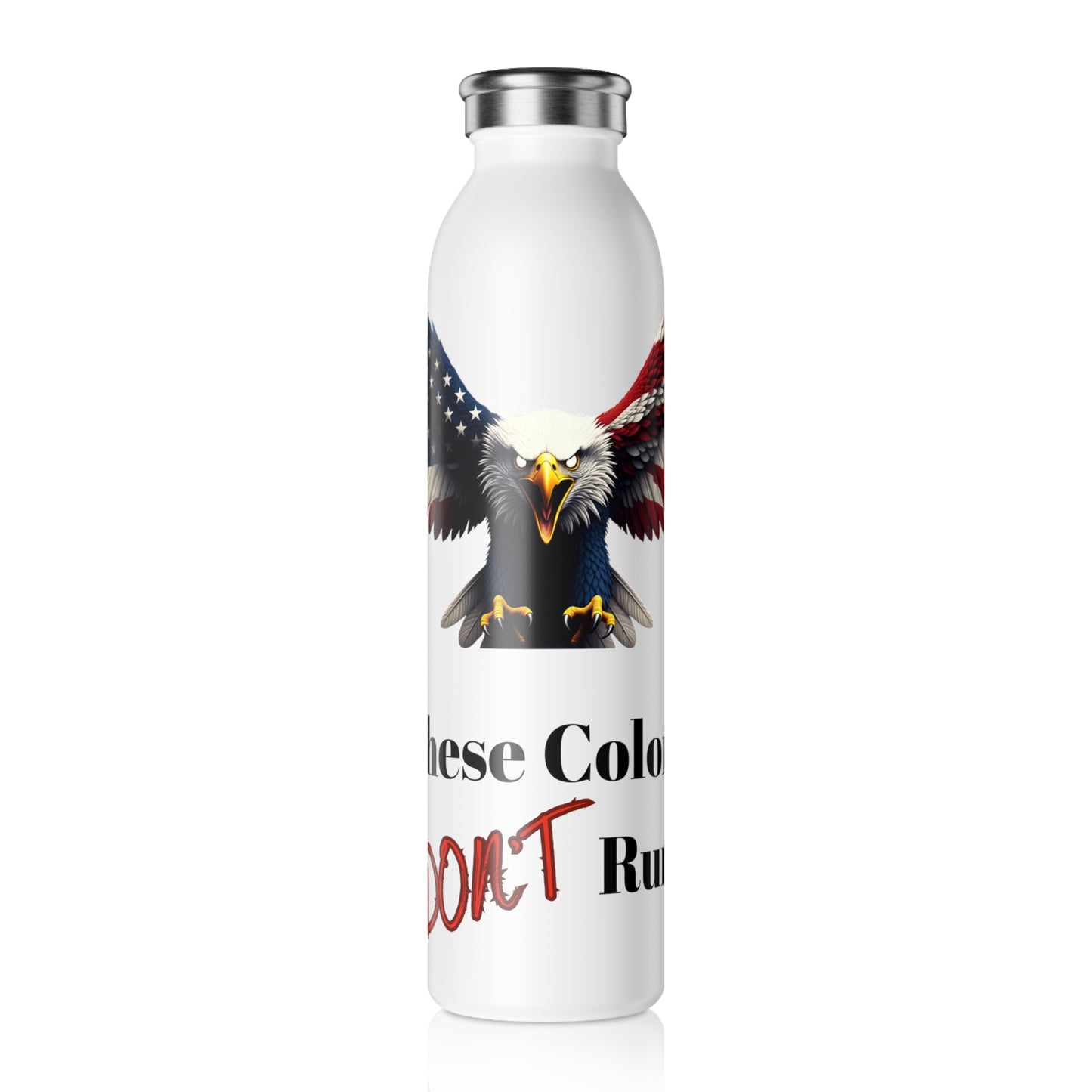 These Colors Don't Run Patriotic Eagle on a 20oz Stainless Steel Water Bottle