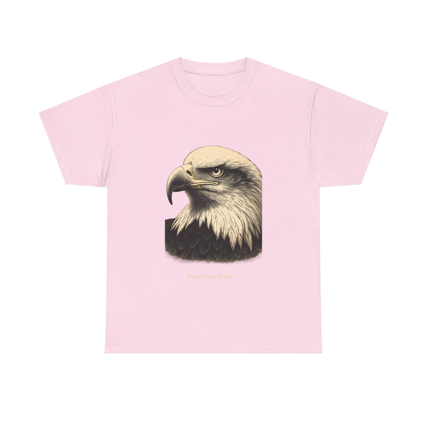 Engraved Eagle - American Made - muted text on the bottom of a Heavyweight T-shirt