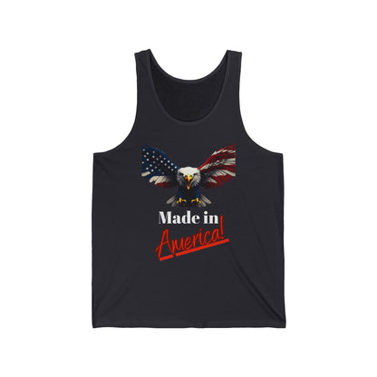 Made In America Patriotic Eagle on a Premium Tank Top