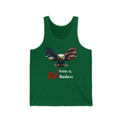 Red White & Badass Patriotic Eagle on a Premium Tank Top