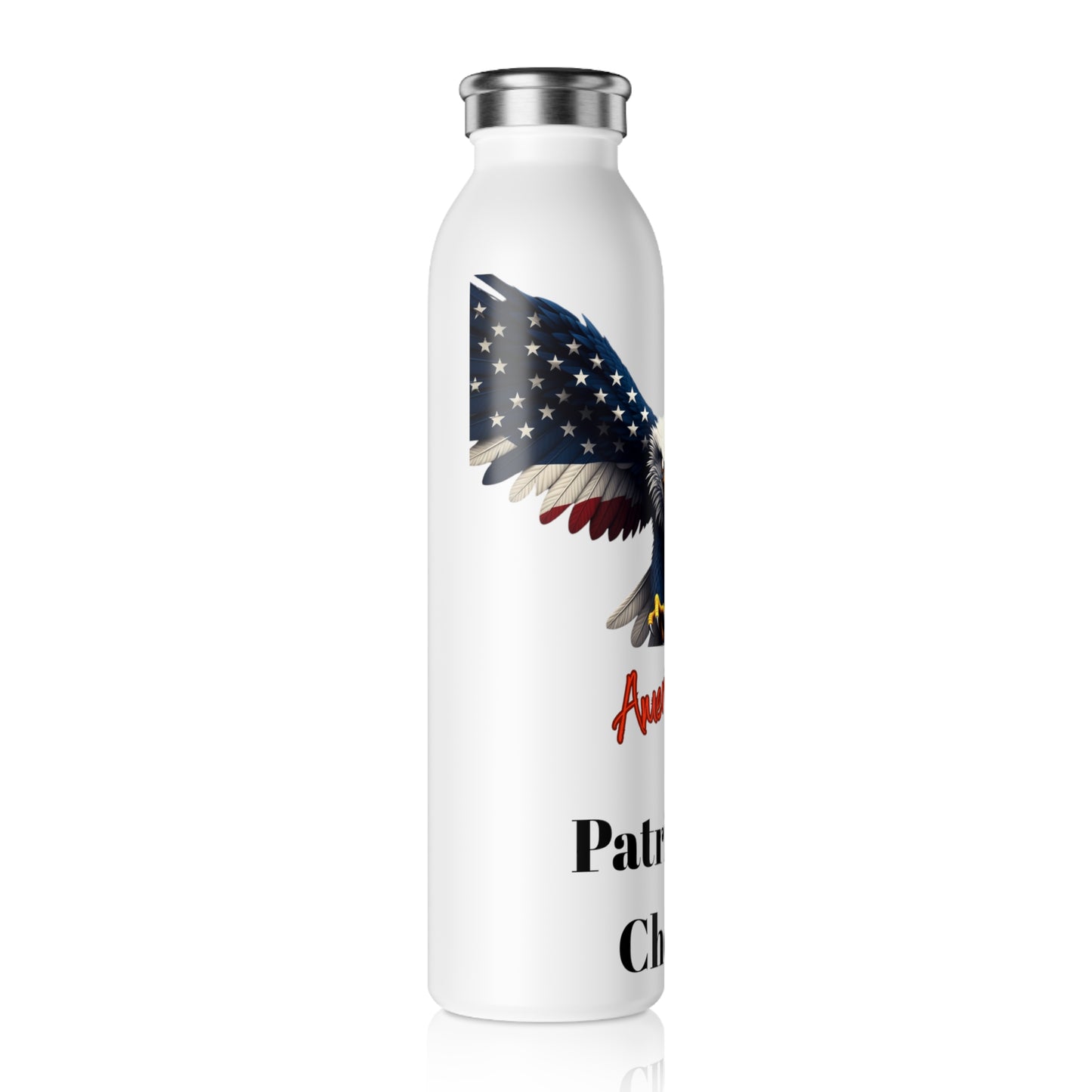American By Birth Patriot By Choice Patriotic Eagle on a 20oz Stainless Steel Water Bottle
