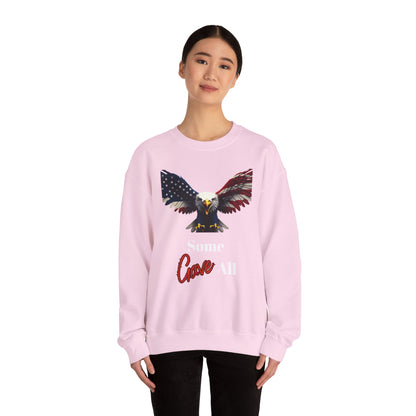 Some Gave All Patriotic Eagle text on a Crewneck Sweatshirt