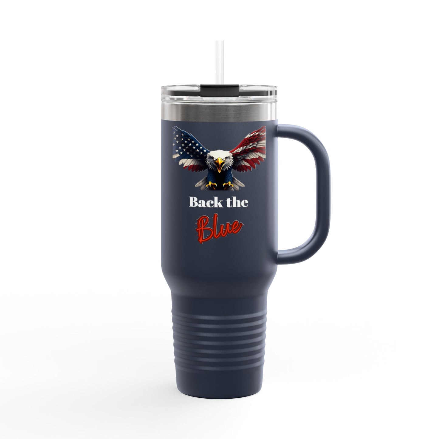Back The Blue Patriotic Eagle – 40oz Insulated Travel Mug