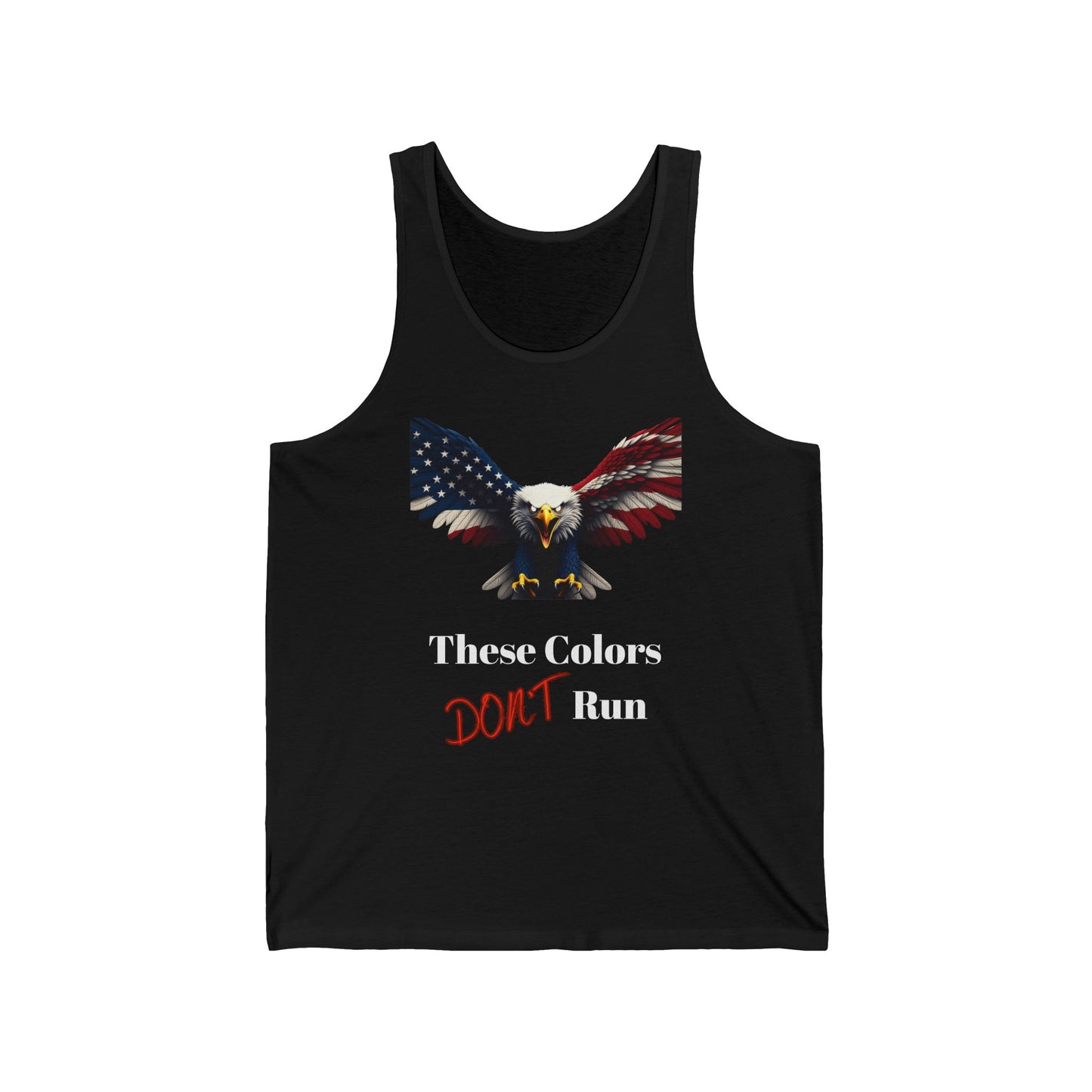 These Colors Don't Run Patriotic Eagle on a Premium Tank Top