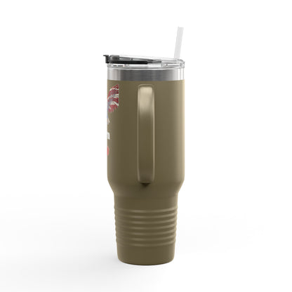 Born Free Patriotic Eagle on 40oz insulated tumbler