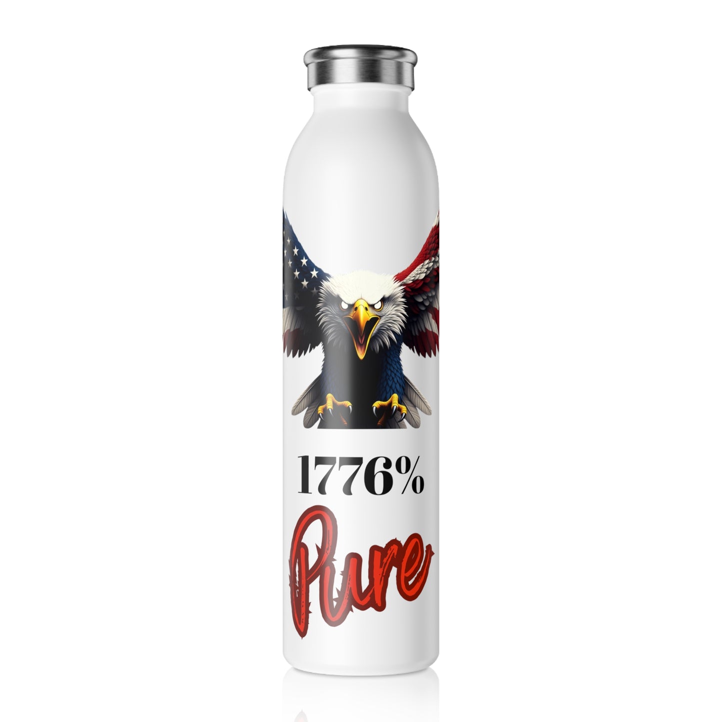 1776% Pure Patriotic Eagle on a 20oz Stainless Steel Water Bottle