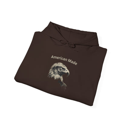 American Made text above an eagle head on a Pullover Hoodie