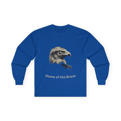 Home of the Brave text on a Long-Sleeve Tee