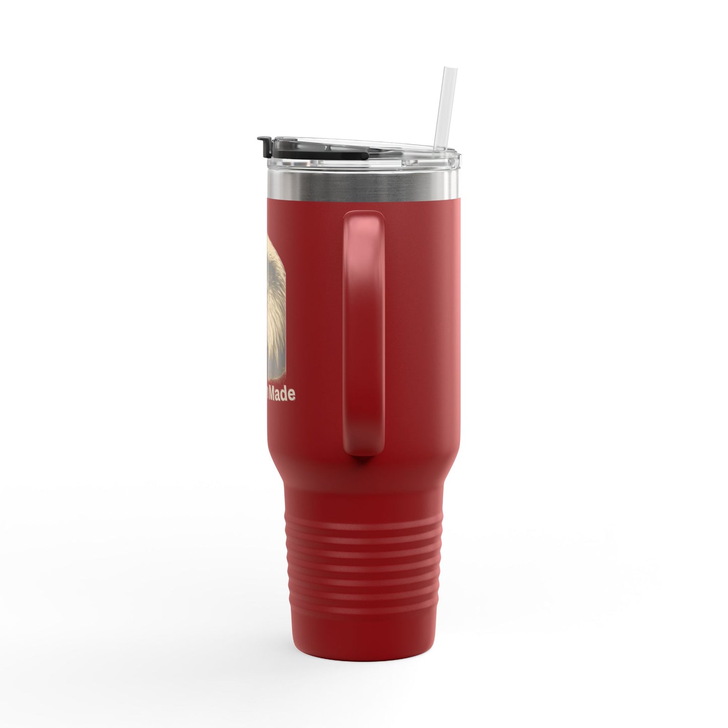 American Made text on the bottom of a  40oz Insulated Travel Mug