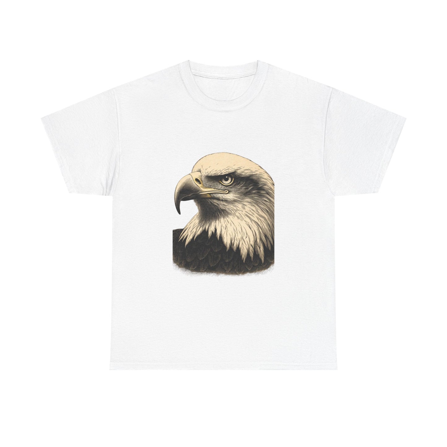 Engraved Eagle Head on a Heavyweight T-shirt