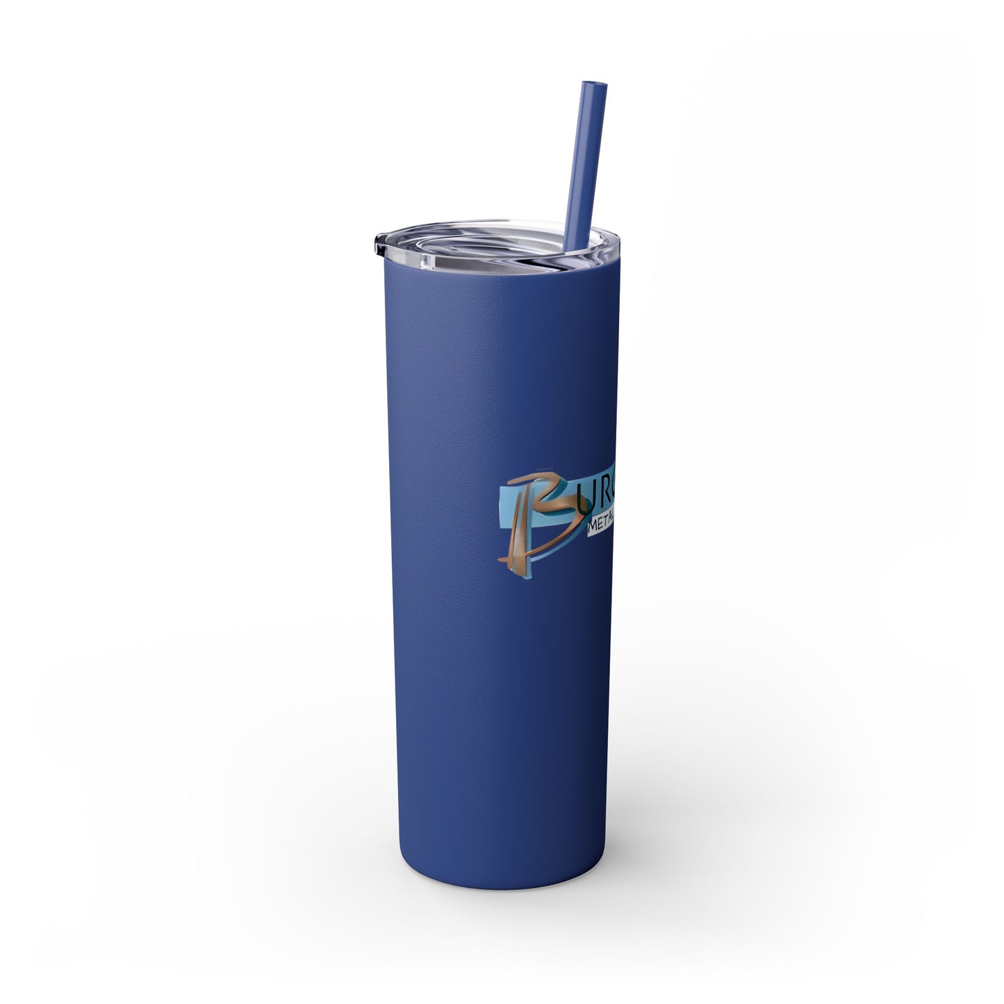 Burghardt Metal Fabricating, Inc., logo on a 20oz Skinny Tumbler
