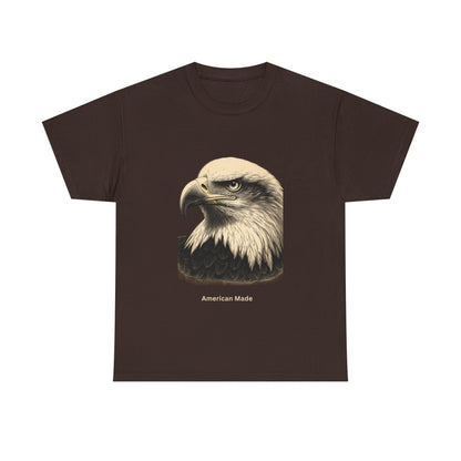 Engraved Eagle - American Made - muted text on the bottom of a Heavyweight T-shirt