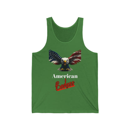 American Badass Patriotic Eagle on a Premium Tank Top