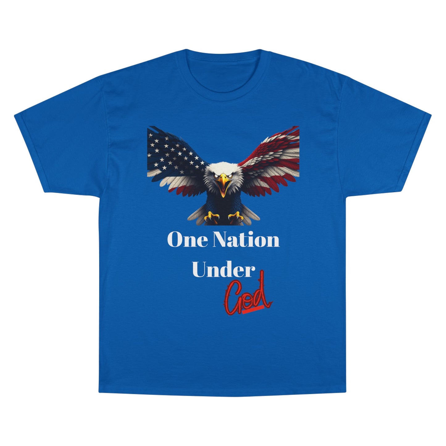 One Nation Under God Patriotic Eagle on a Champion T-shirt