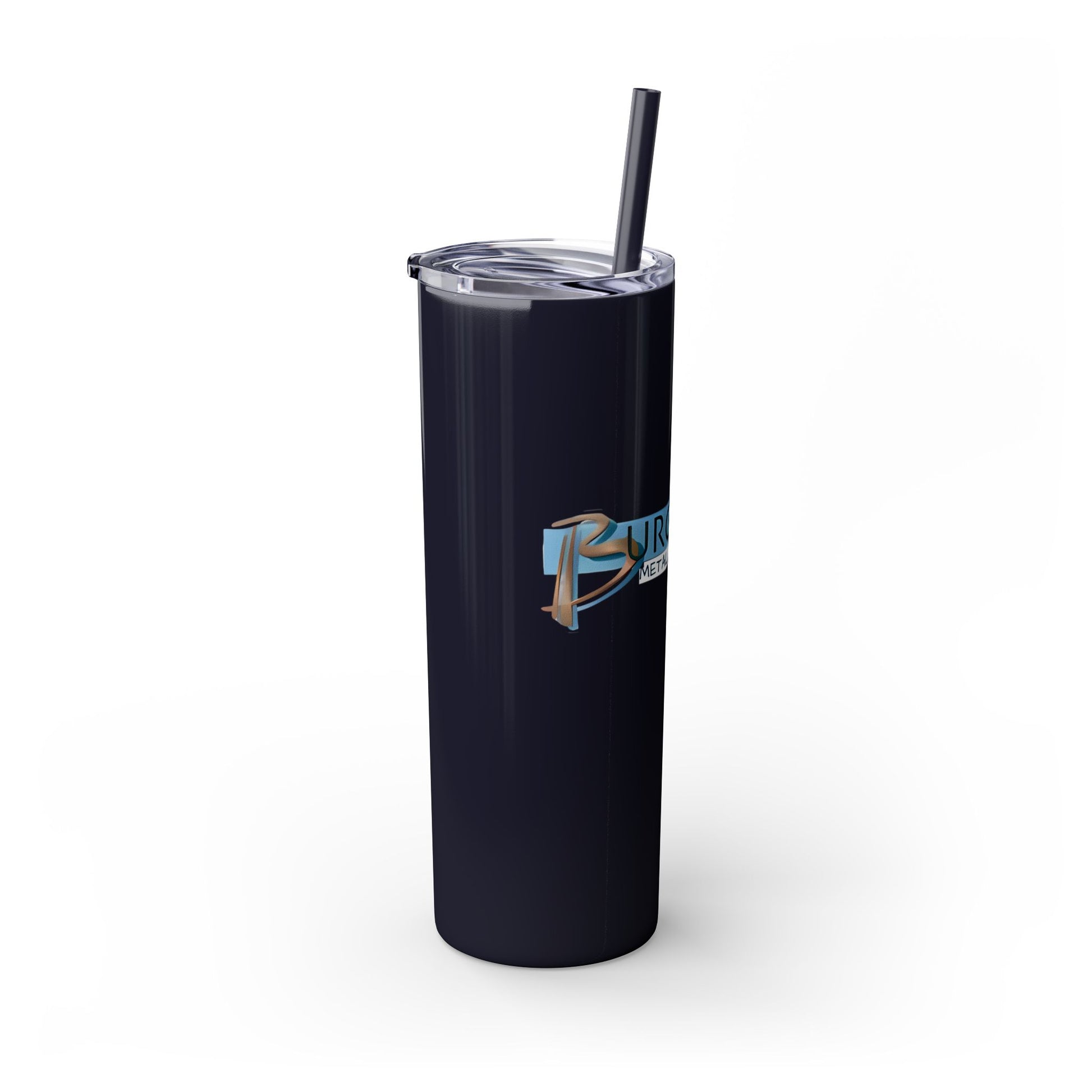 Burghardt Metal Fabricating, Inc., logo on a 20oz Skinny Tumbler
