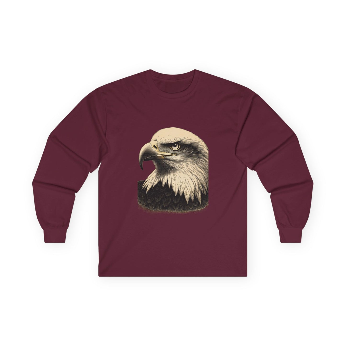 Engraved Eagle Head on a Long-Sleeve Tee