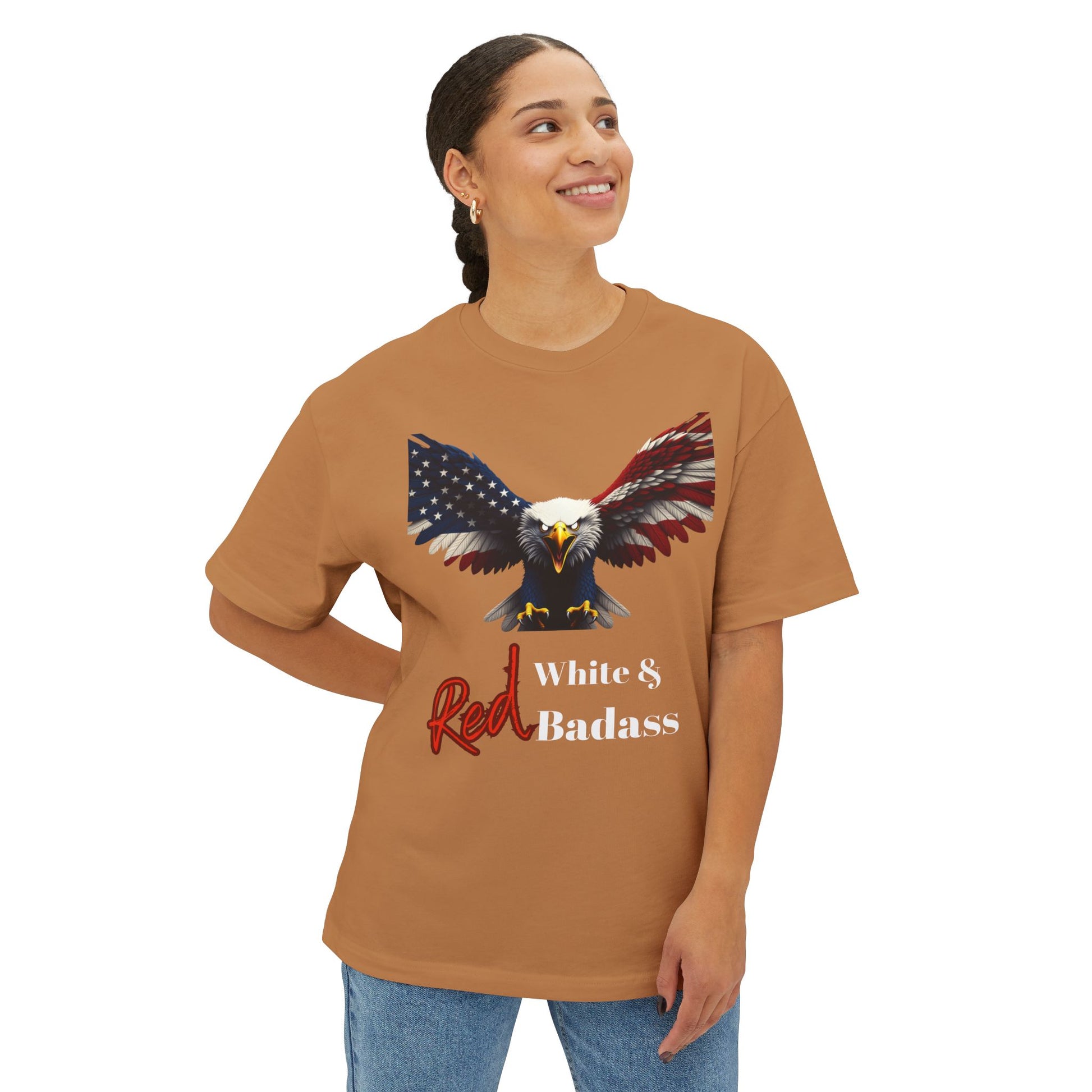 Red White & Badass Patriotic Eagle on a Premium Tee