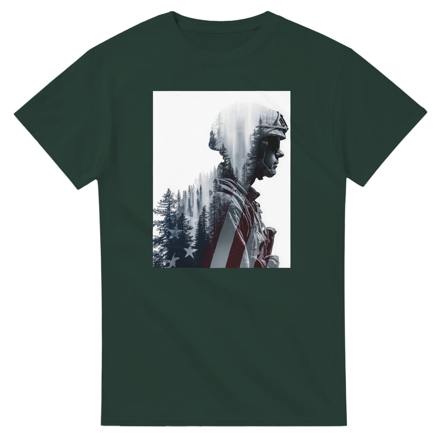 Patriotic Spirit Double Exposure on a heavyweight t-shirt