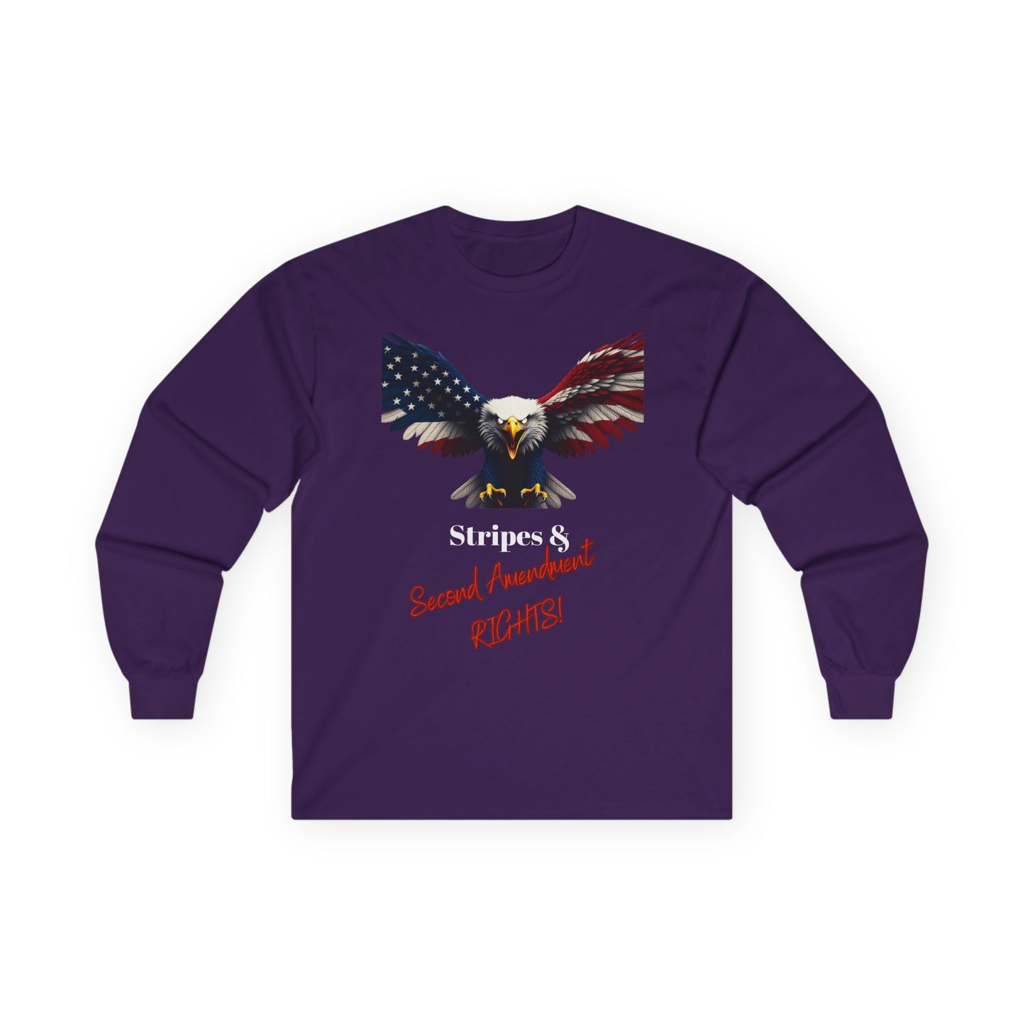Stars & 2nd Amendment Rights Patriotic Eagle on a long sleeve tee