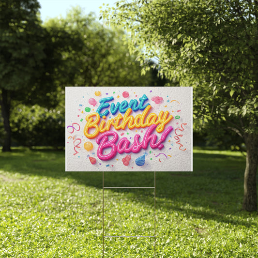 Birthday Party Plastic Yard Sign