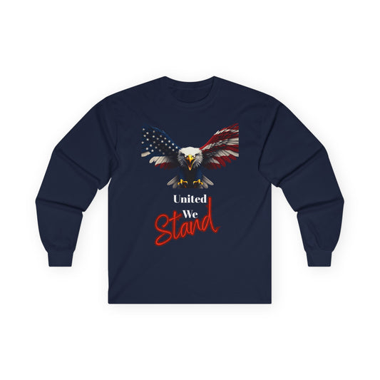 United We Stand Patriotic Eagle on a long sleeve tee