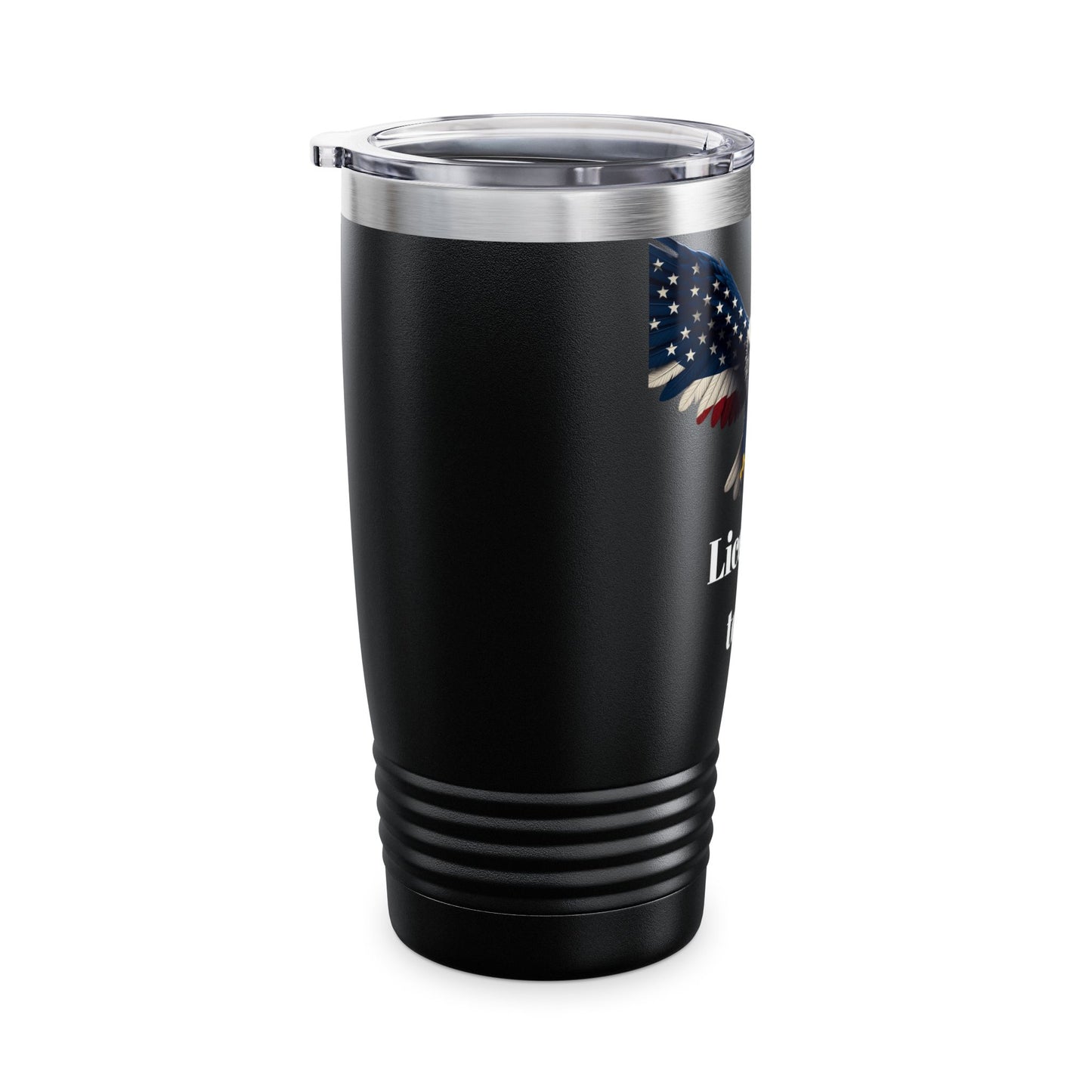 Licensed To Fly Patriotic Eagle on a 20oz Insulated Tumbler