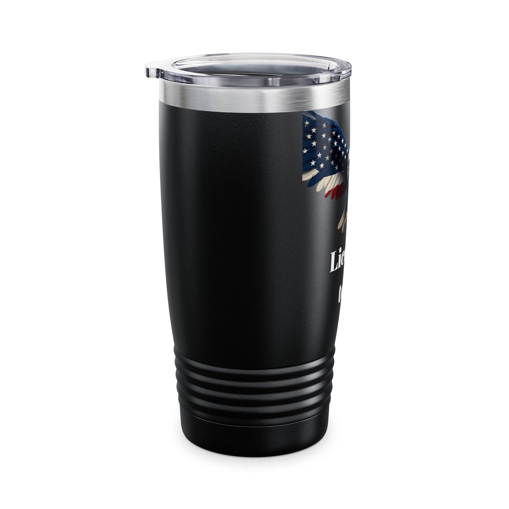 Licensed To Fly Patriotic Eagle on a 20oz Insulated Tumbler